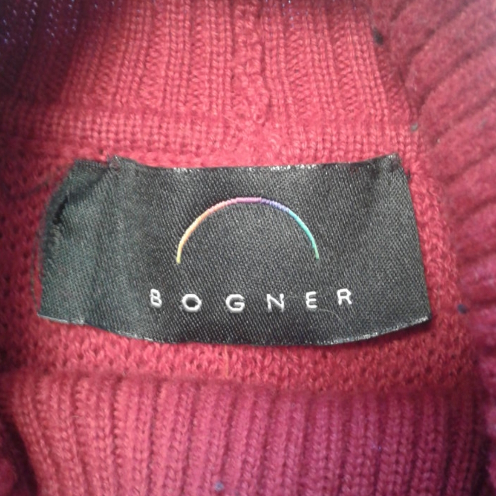 Bogner vintage sweater wool blend red turtleneck - Picture 10 of 12